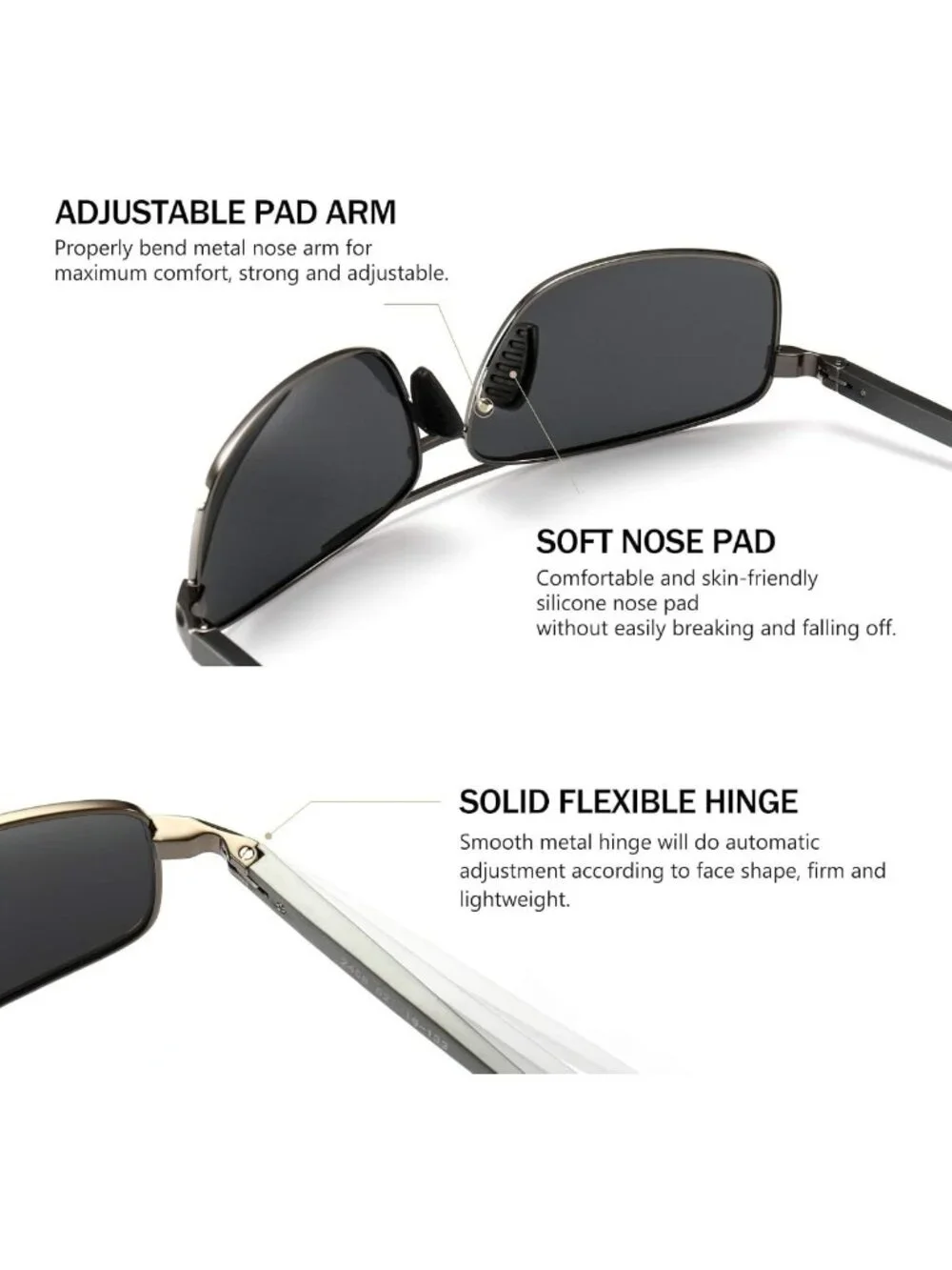 Ultra Lightweight Polarized Sunglasses for Men - UV400 Protection, Stylish